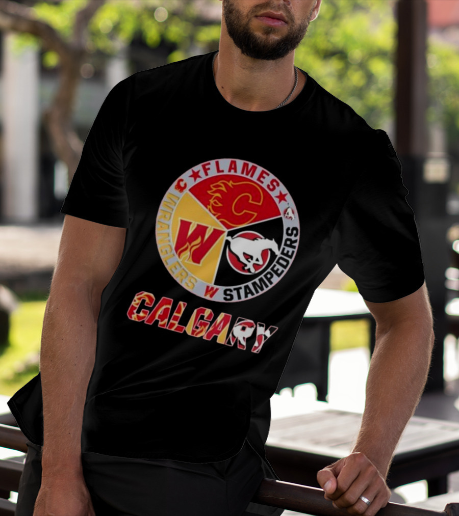 Calgary Flames Wranglers Stampeders T-Shirt