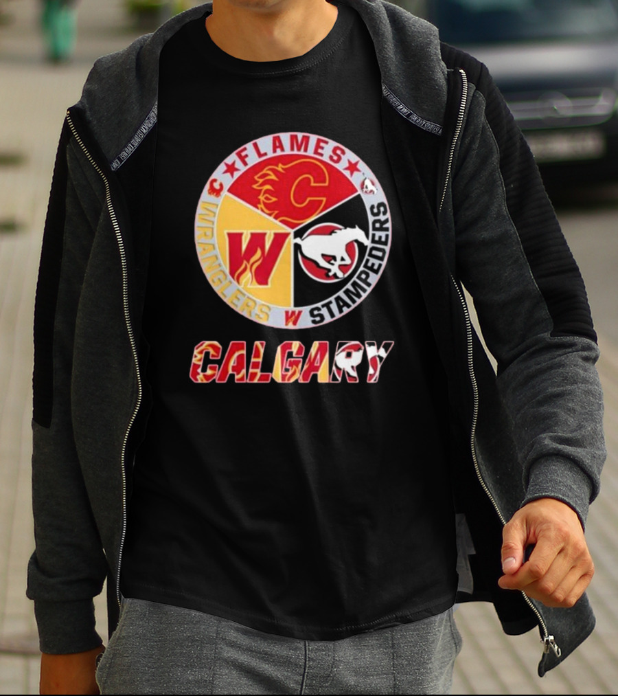 Calgary Flames Wranglers Stampeders T-Shirt