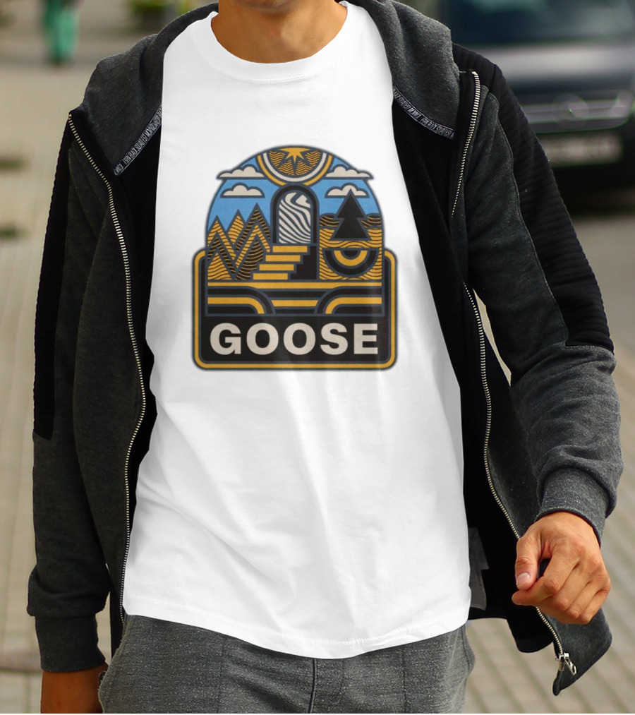 GOOSE Psychedelic Landscape Staircase T-Shirt