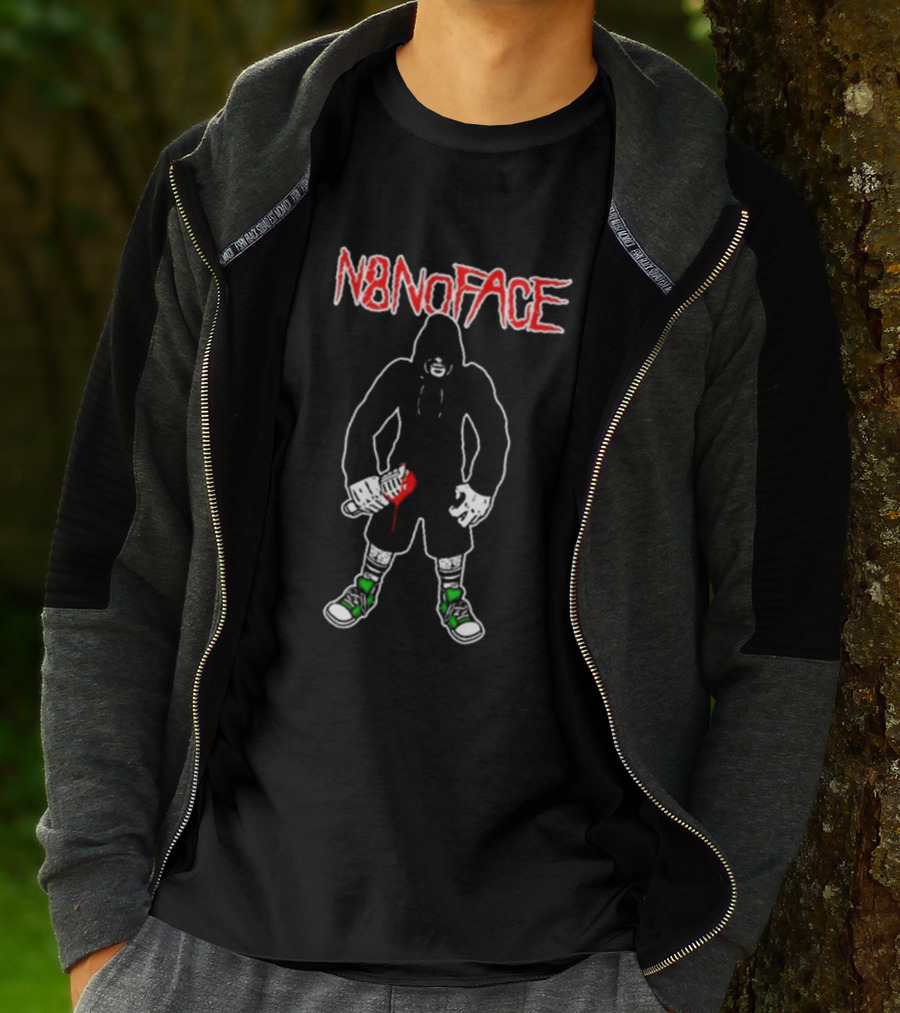 N8noface Hooded Figure With Paint Roller T-Shirt