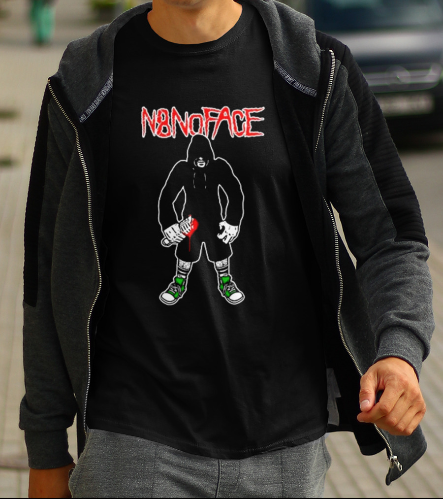 N8noface Hooded Figure With Paint Roller T-Shirt
