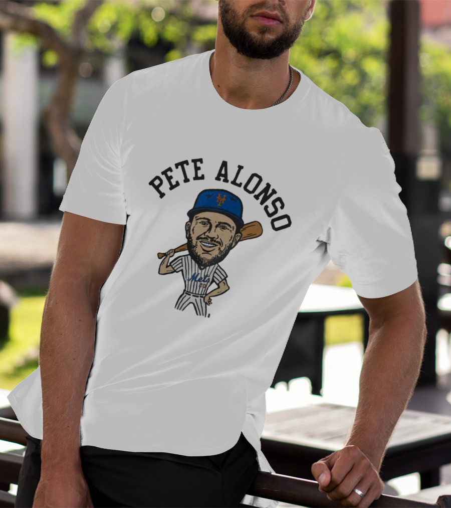 Pete Alonso New York Mets MLB Caricature T-Shirt