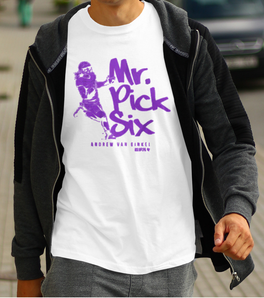 Andrew Van Ginkel Mr. Pick Six NFLPA T-Shirt