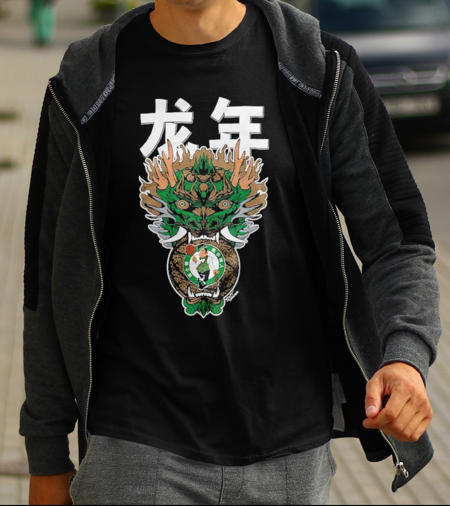 Hyperfly Heather Black Boston Celtics Year Of The Dragon Lunar New Year Collection 龙年 T-Shirt
