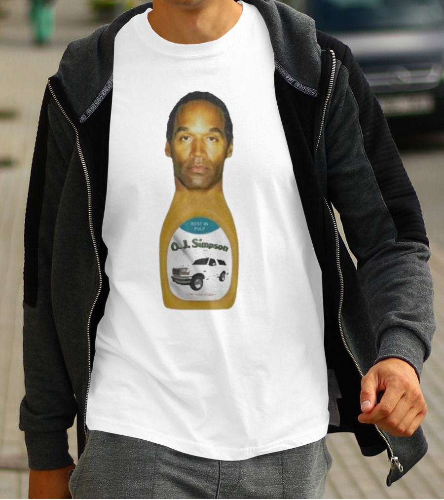 O.J. Simpson Rest In Pulp Illegal Car Chase Bottle T-Shirt