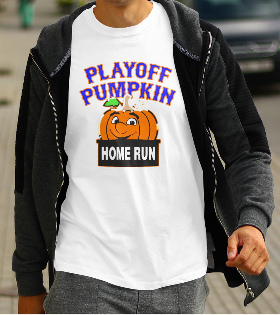 Playoff Pumpkin Home Run Mets Baseball T-Shirt