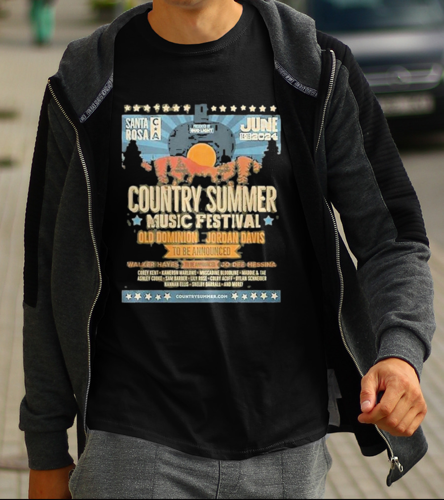 Santa Rosa Country Summer Music Festival Old Dominion Jordan Davis June 14-16 T-Shirt