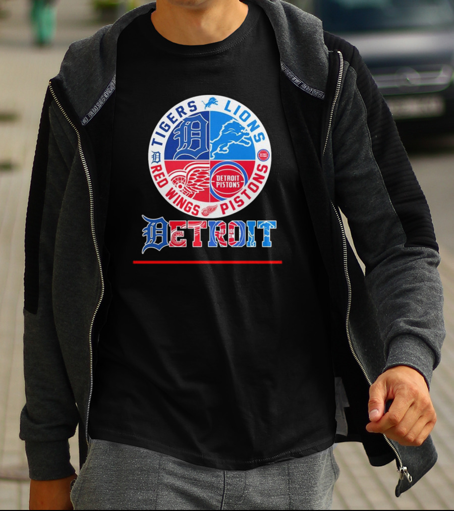 Tigers Lions Red Wings Pistons Detroit T-Shirt