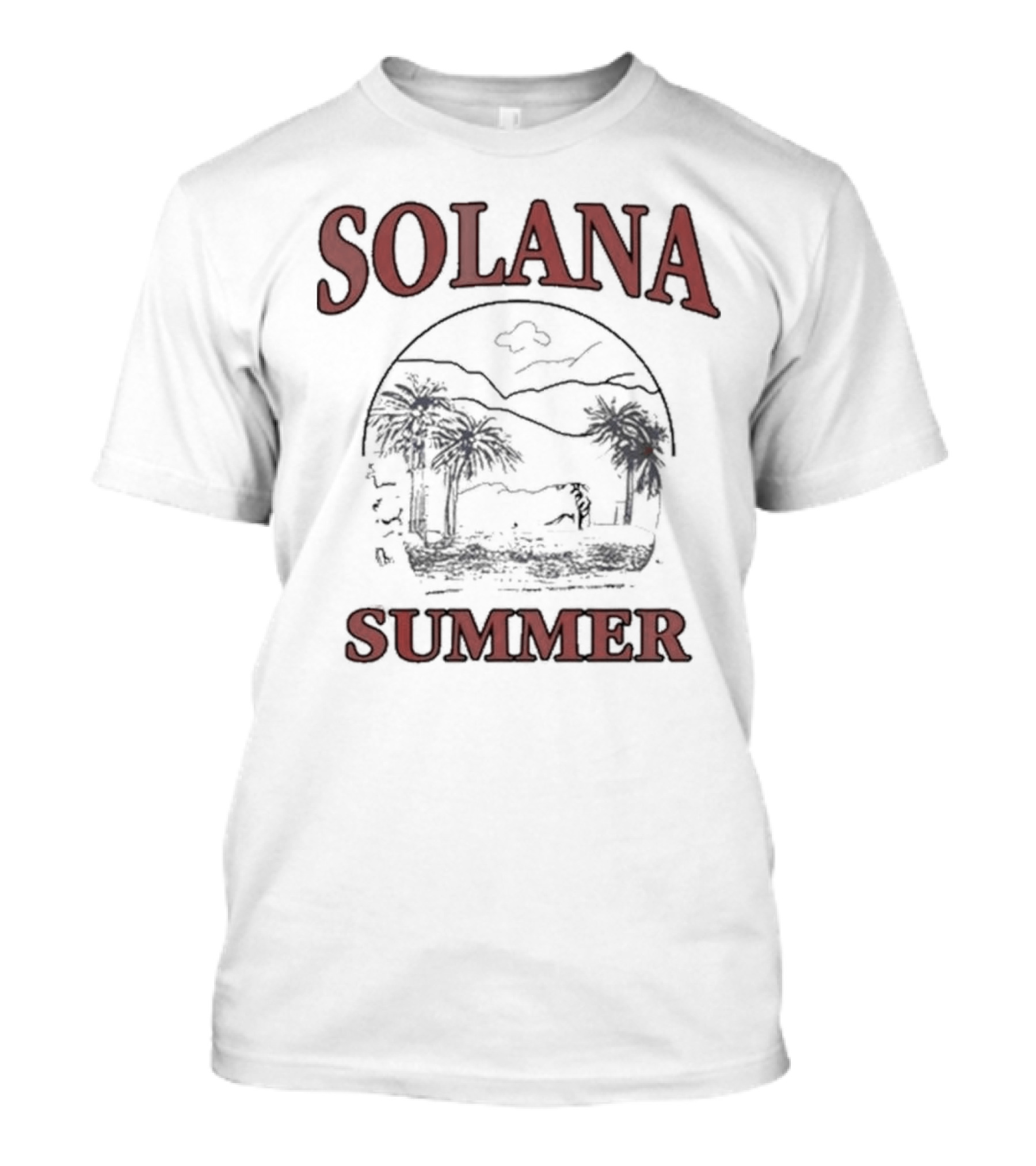 Solana Summer Palm Beach Scene T-Shirt