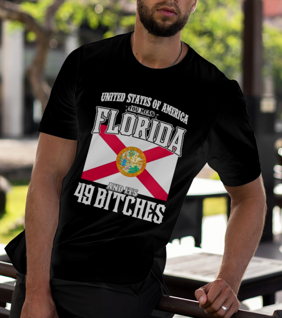 United States Of America You Mean Florida And Its 49 Bitches Flag T-Shirt