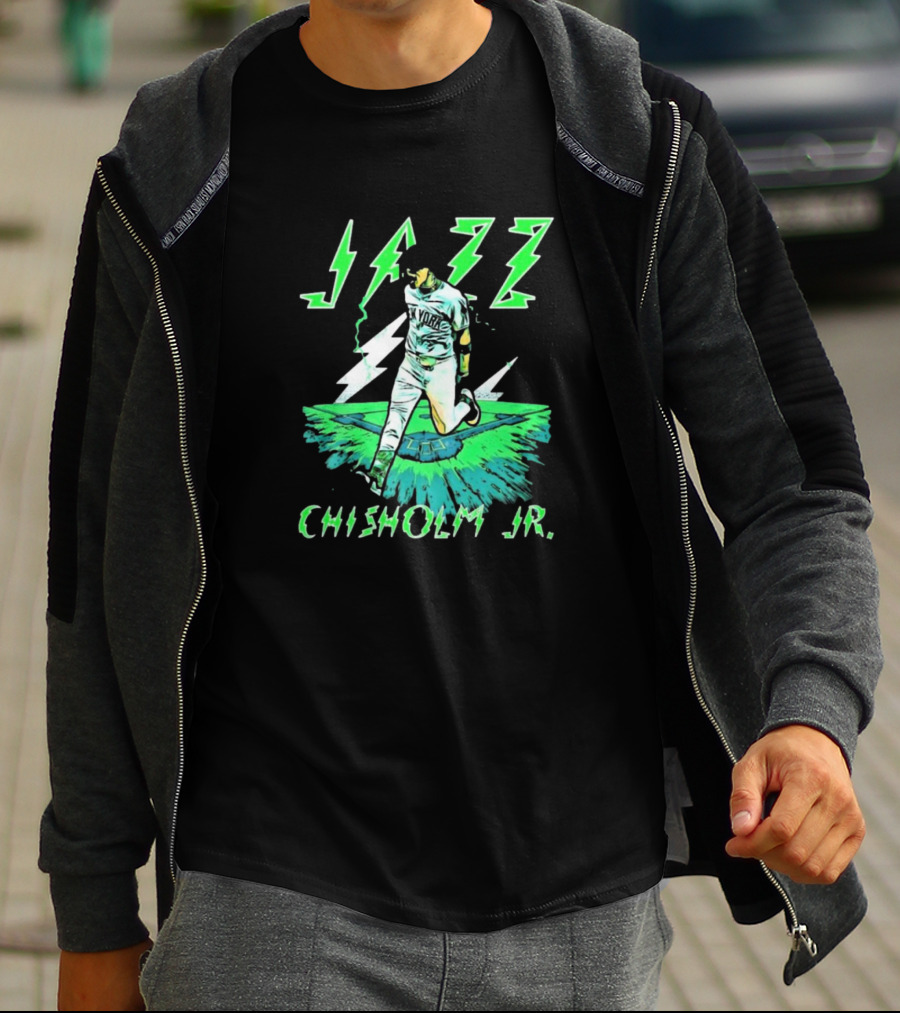 Jazz Chisholm Jr. New York Yankees Electric Green MLB Painting T-Shirt
