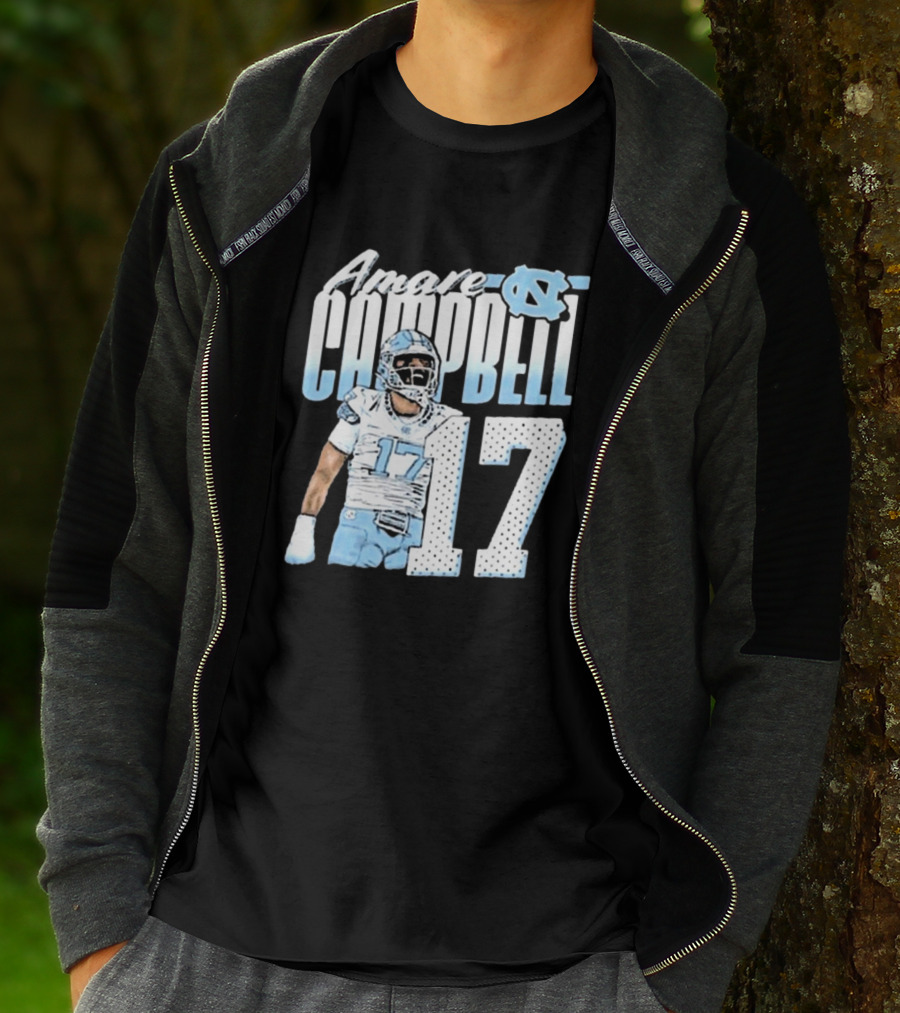 Amare Campbell North Carolina Tar Heels 17 Football Player T-Shirt