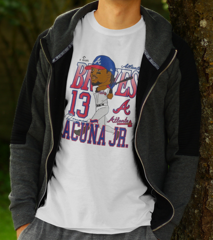 Atlanta Braves Ronald Acuña Jr. Caricature 13 Atlanta Baseball T-Shirt