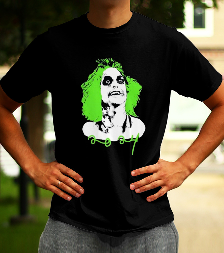 Beetlejuice Eyeliner Green Hair T-Shirt