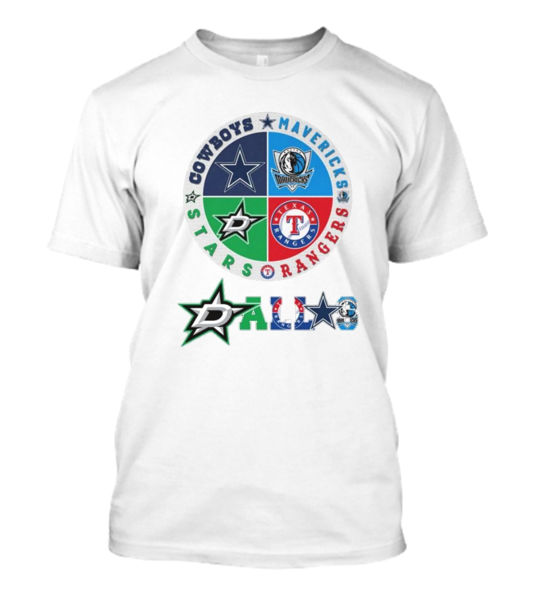 Cowboys Mavericks Rangers Stars Dallas Logo T-Shirt