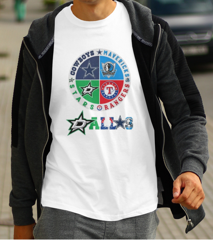 Cowboys Mavericks Rangers Stars Dallas Logo T-Shirt