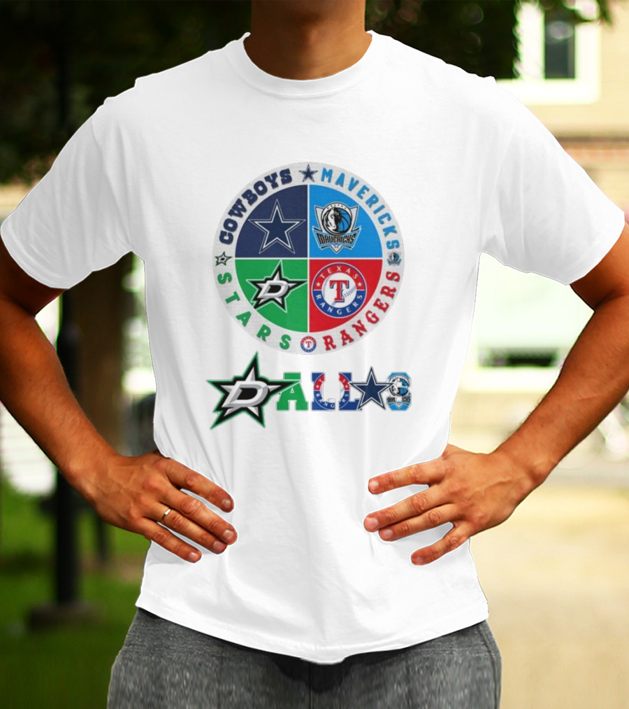 Cowboys Mavericks Rangers Stars Dallas Logo T-Shirt