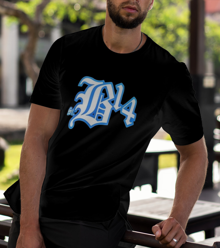 Amon-Ra St Brown Detroit B14 St. Iconic Blue Font T-Shirt