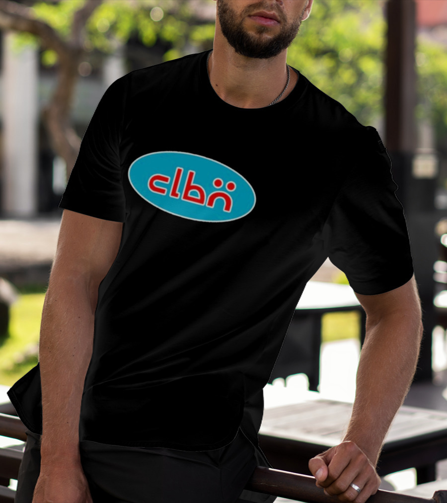 Clbn Logo Design Blue Oval Text T-Shirt