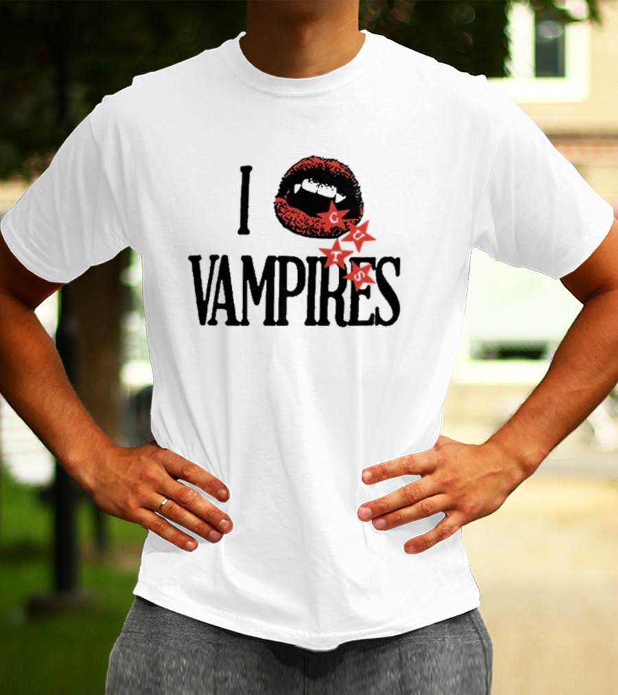 Olivia Rodrigo GUTS I Love Vampires Mouth Stars T-Shirt