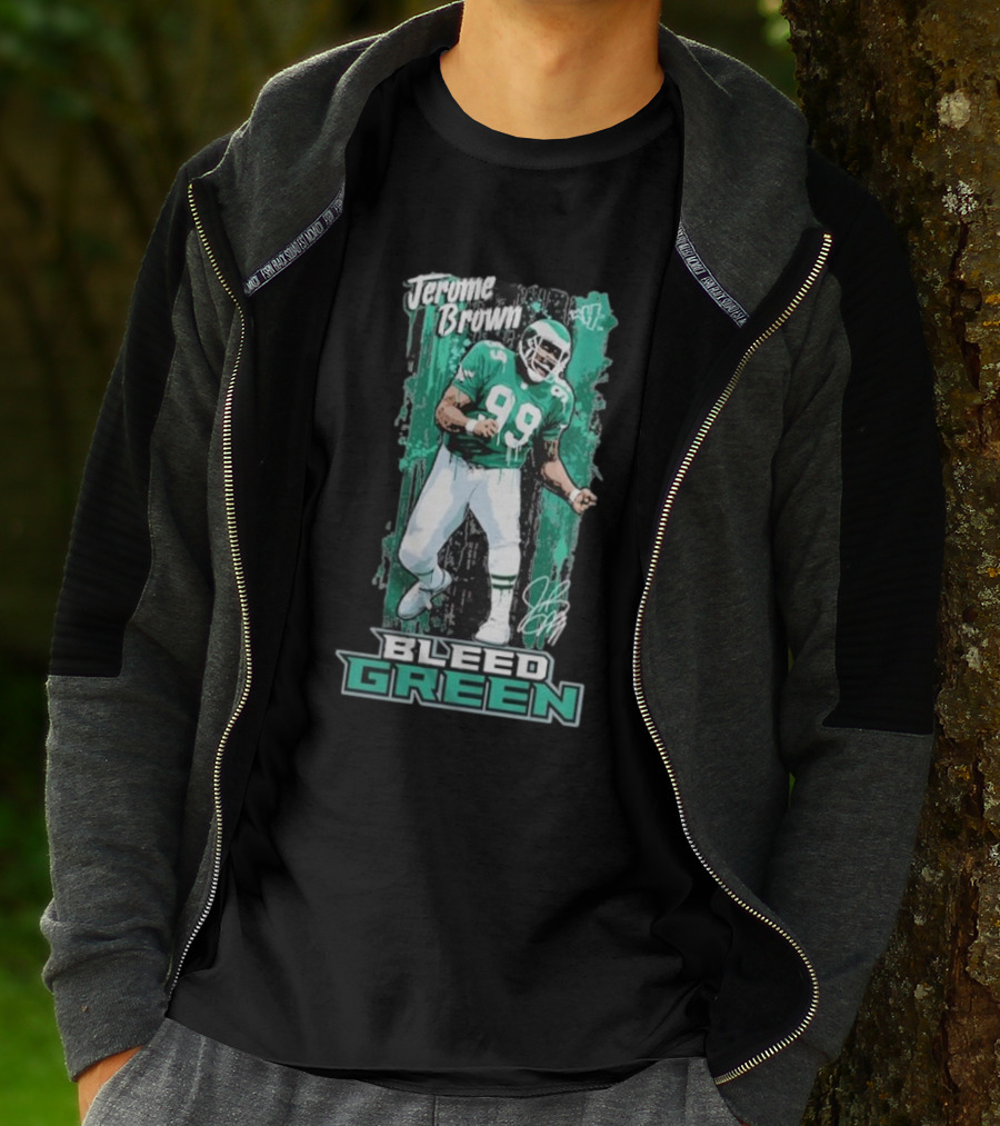 Jerome Brown Bleed Green 99 Football Legend T-Shirt