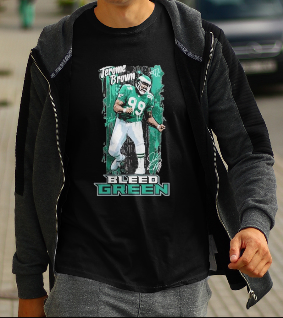 Jerome Brown Bleed Green 99 Football Legend T-Shirt