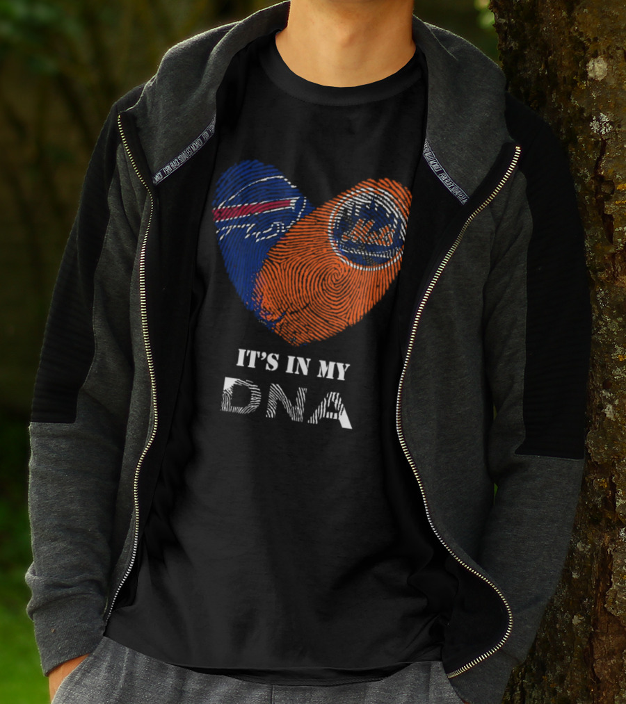 Buffalo Bills New York Mets It's In My DNA Heart T-Shirt