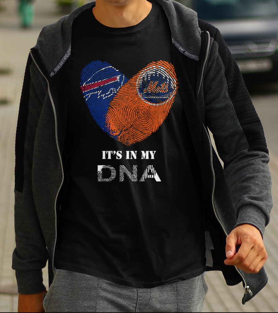 Buffalo Bills New York Mets It's In My DNA Heart T-Shirt