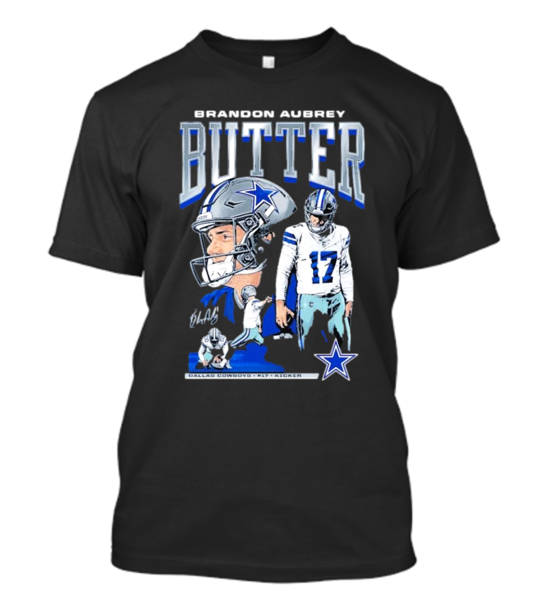Brandon Aubrey Butter Dallas Cowboys NFL Vintage Football Player T-Shirt