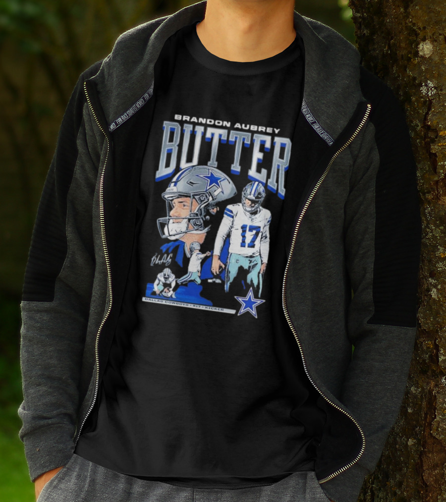 Brandon Aubrey Butter Dallas Cowboys NFL Vintage Football Player T-Shirt