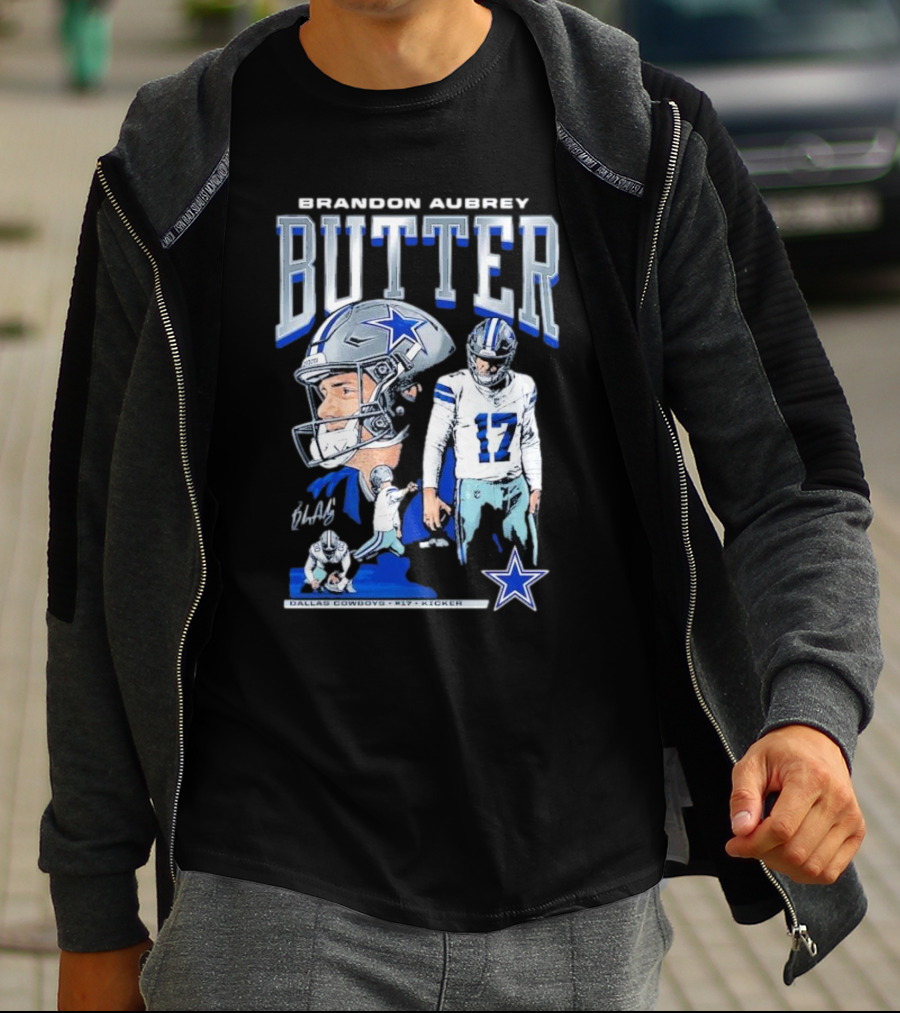 Brandon Aubrey Butter Dallas Cowboys NFL Vintage Football Player T-Shirt
