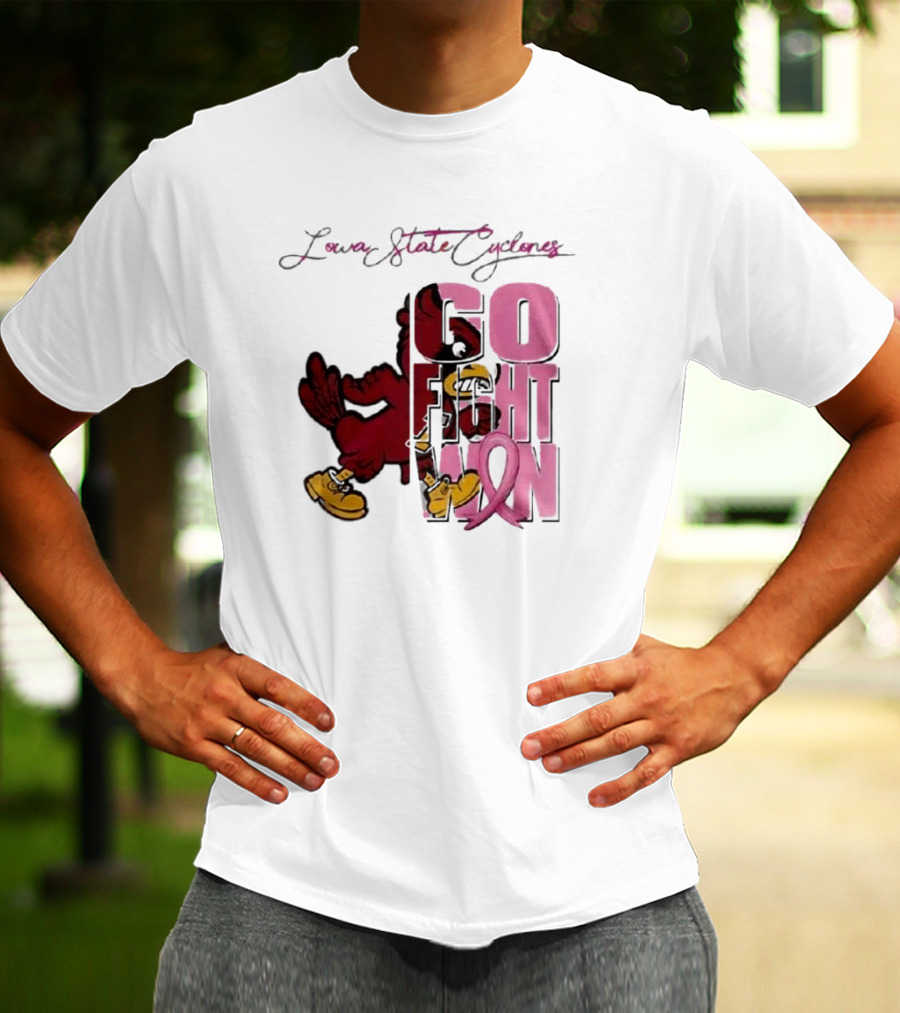 Iowa State Cyclones Go Fight Win Breast Cancer T-Shirt
