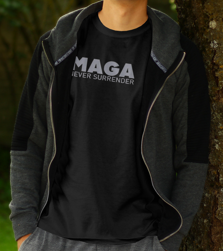 MAGA Never Surrender Dark Maga T-Shirt