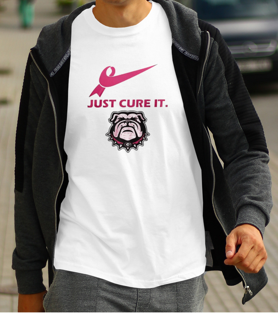 Georgia Bulldogs Just Cure It Pink Ribbon T-Shirt