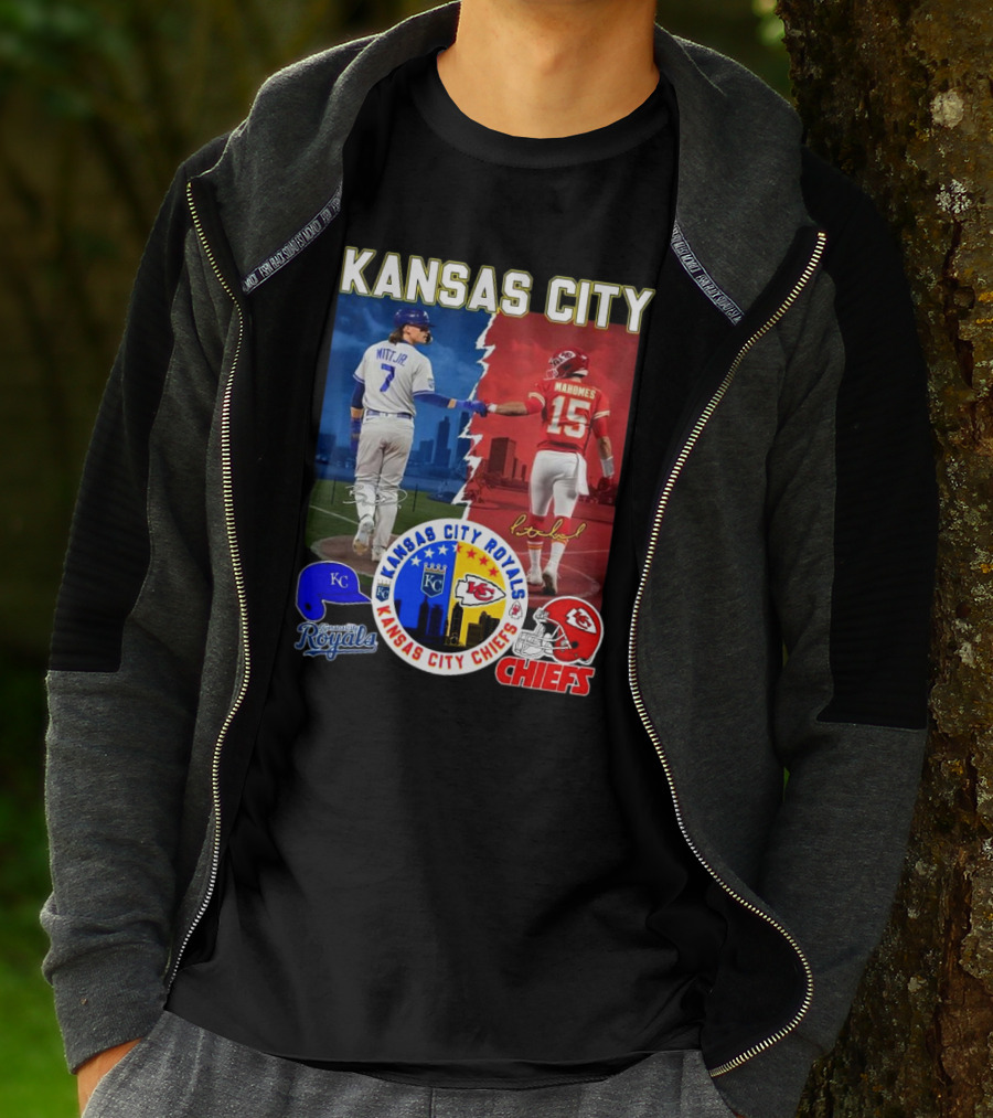 Kansas City Royals Robert Witt Jr. Chiefs Patrick Mahomes Signatures Royals Chiefs T-Shirt
