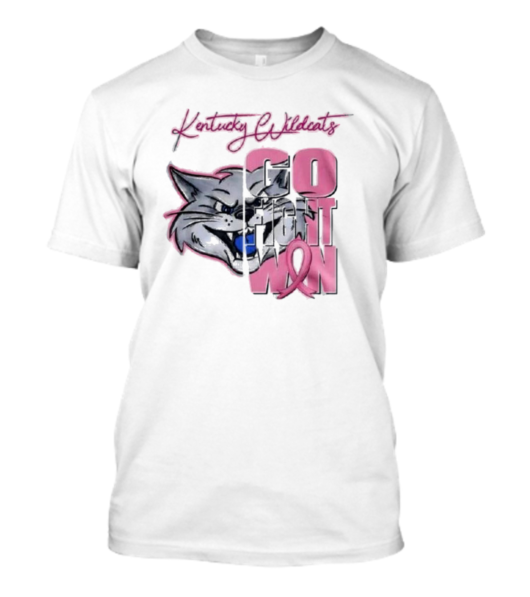 Kentucky Wildcats Go Fight Win Breast Cancer Awareness T-Shirt