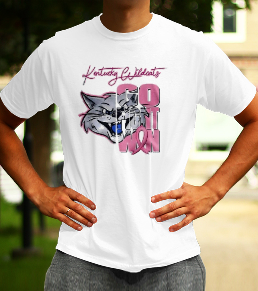 Kentucky Wildcats Go Fight Win Breast Cancer Awareness T-Shirt