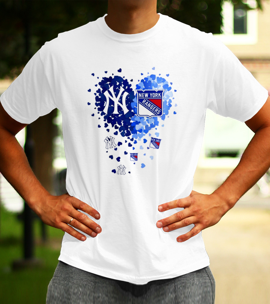 New York Yankees Rangers Heart T-Shirt