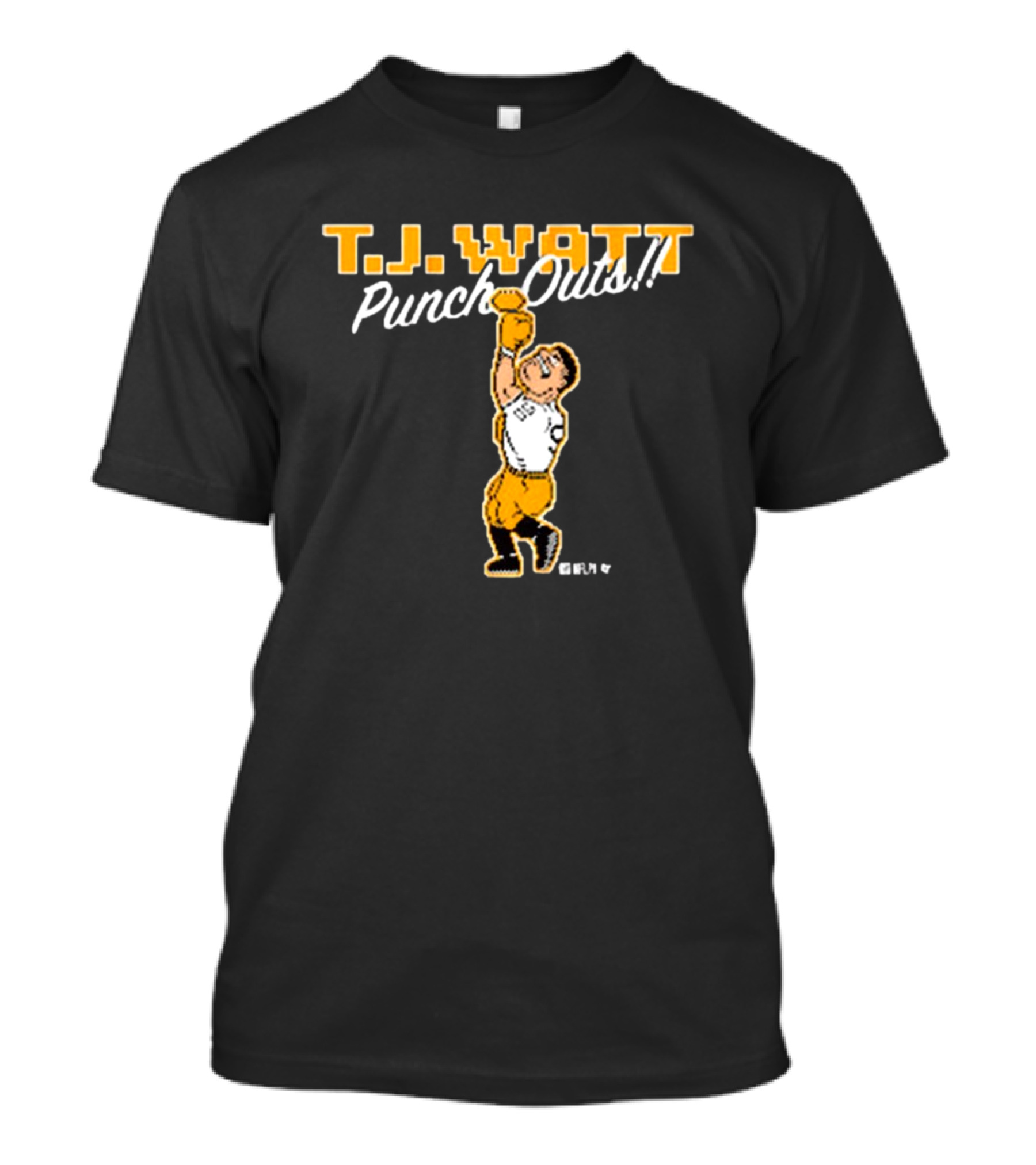 T.J. Watt Punch-Outs Pittsburgh Steelers NFL Boxer Victory T-Shirt