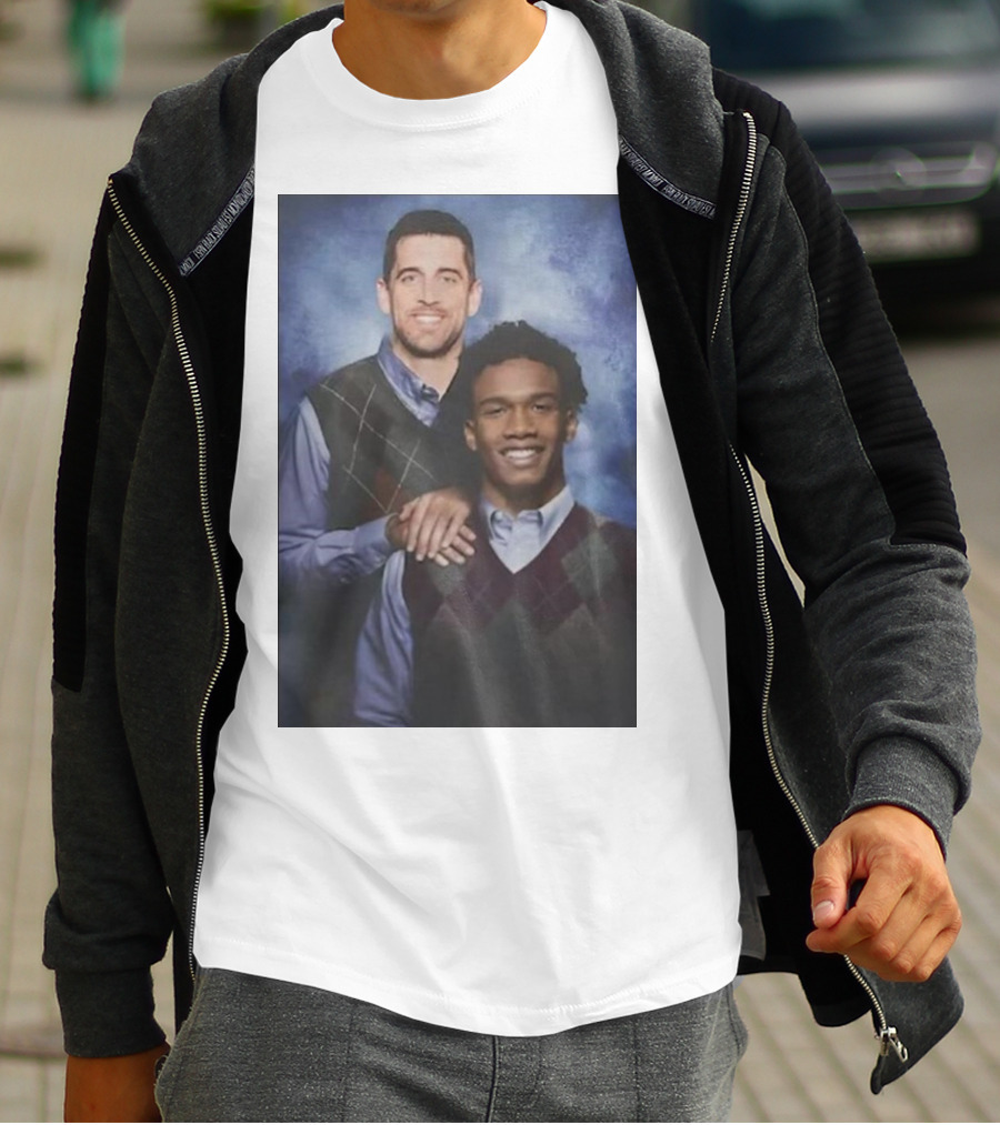 Step Brothers Aaron Rodgers Garrett Wilson New York Jets Portrait Mockup T-Shirt