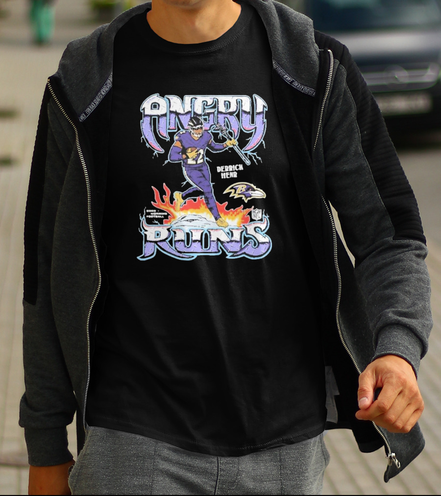Angry Runs Baltimore Ravens Derrick Henry Good Morning Football NFL T-Shirt