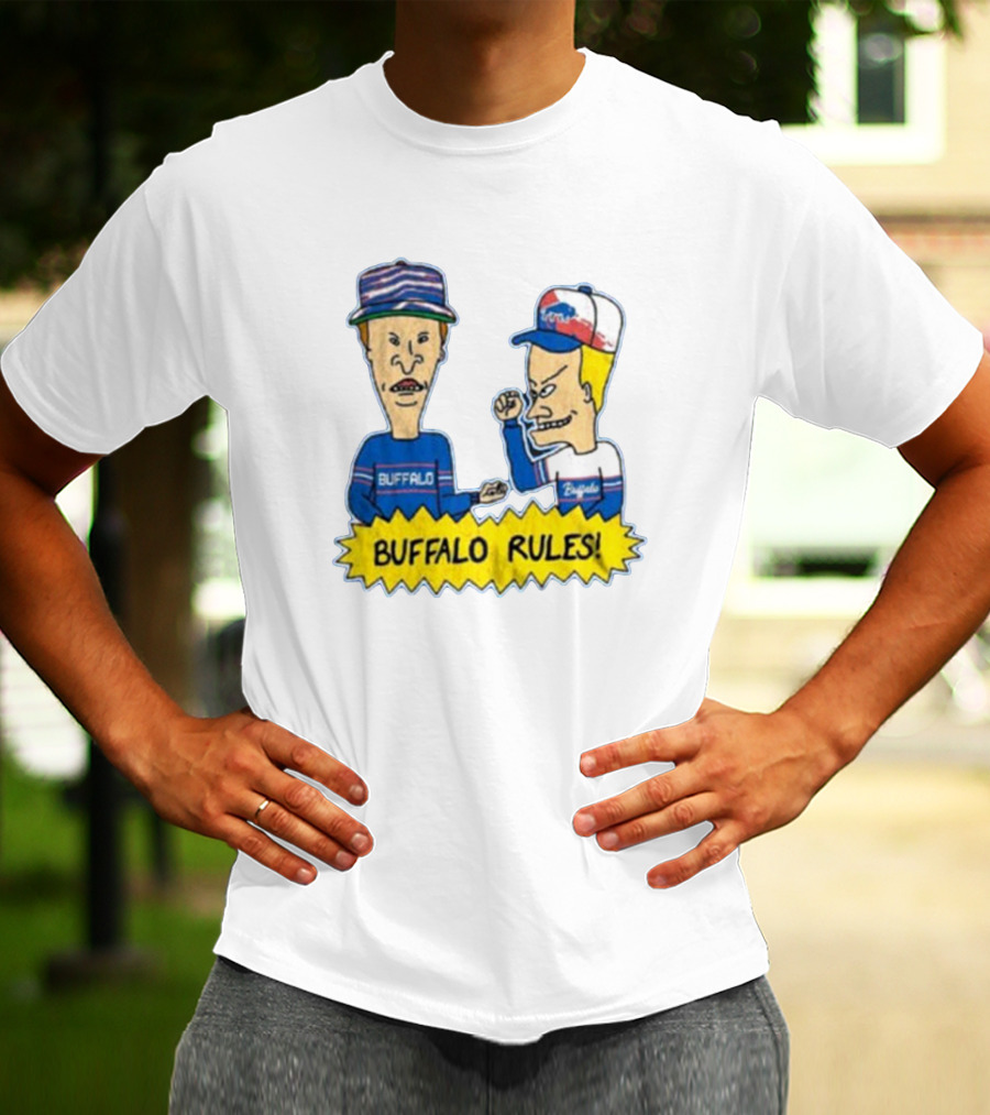 Beavis And Butt-Head Buffalo Rules Buffalo Bills Cartoon Characters T-Shirt