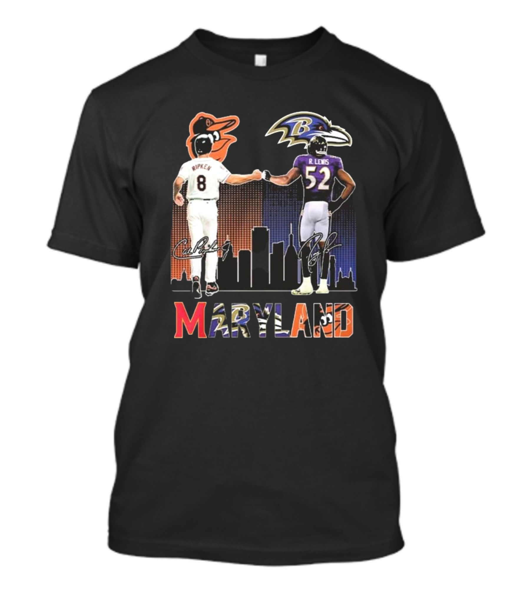 Orioles Ripken Ravens Lewis Maryland Icons And Signatures T-Shirt