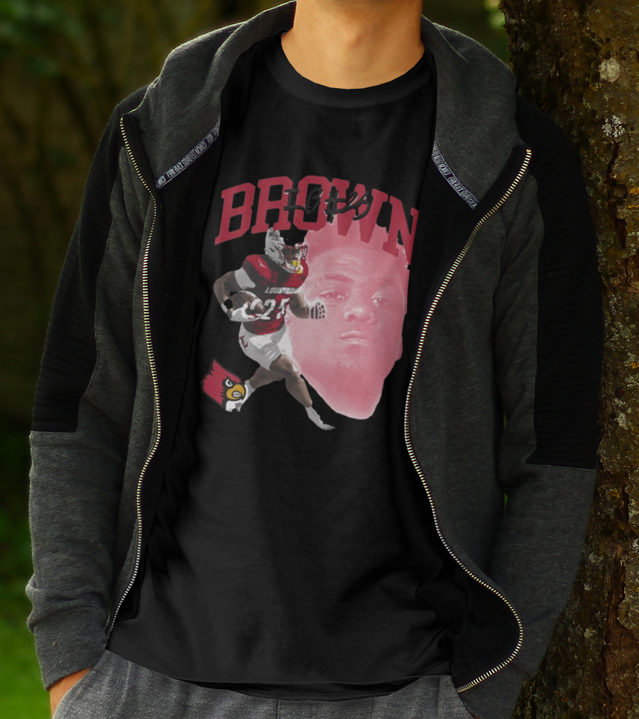 Brown IB #25 Louisville Cardinals Football Player T-Shirt