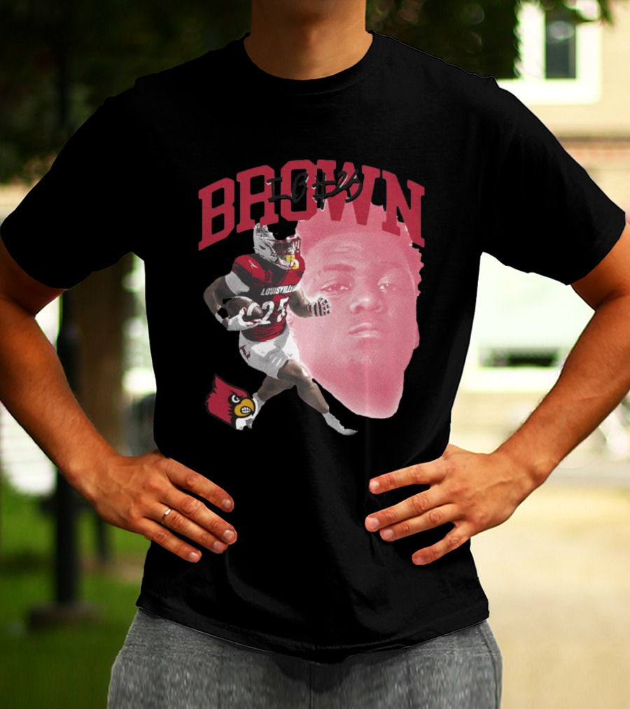 Brown IB #25 Louisville Cardinals Football Player T-Shirt