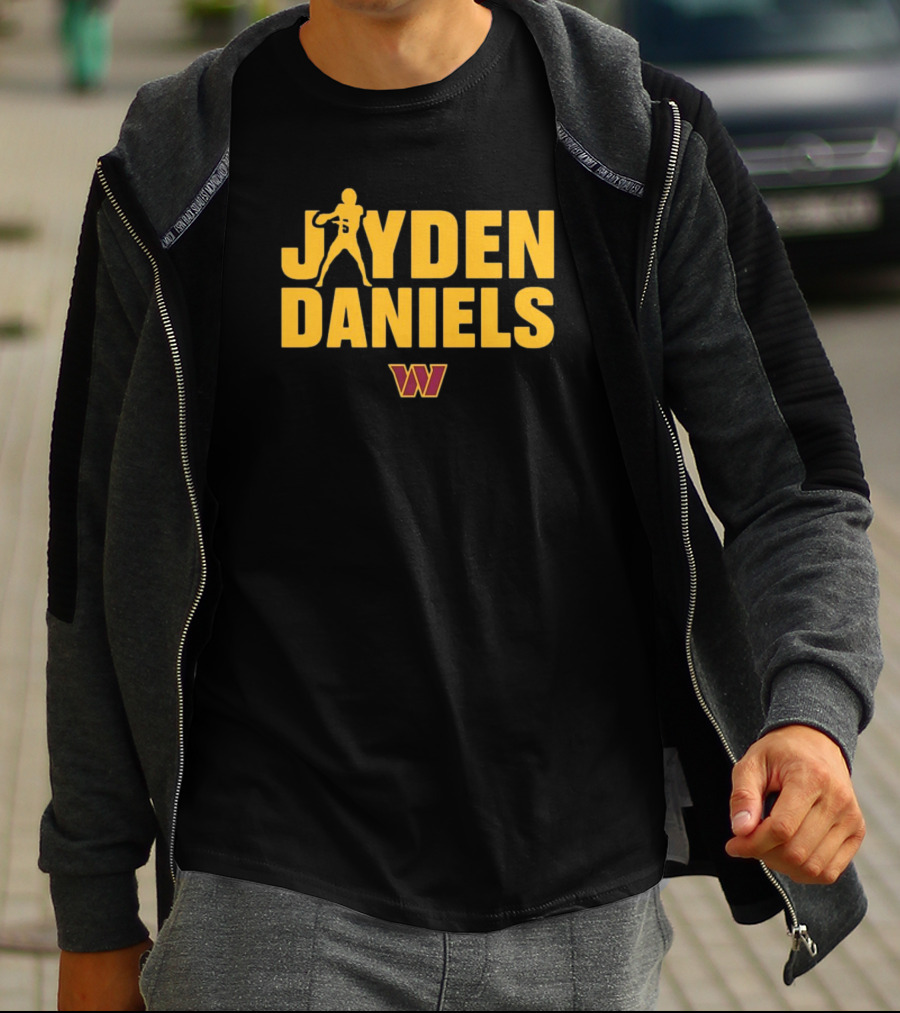 Jayden Daniels Washington Commanders NFL Play Motion T-Shirt