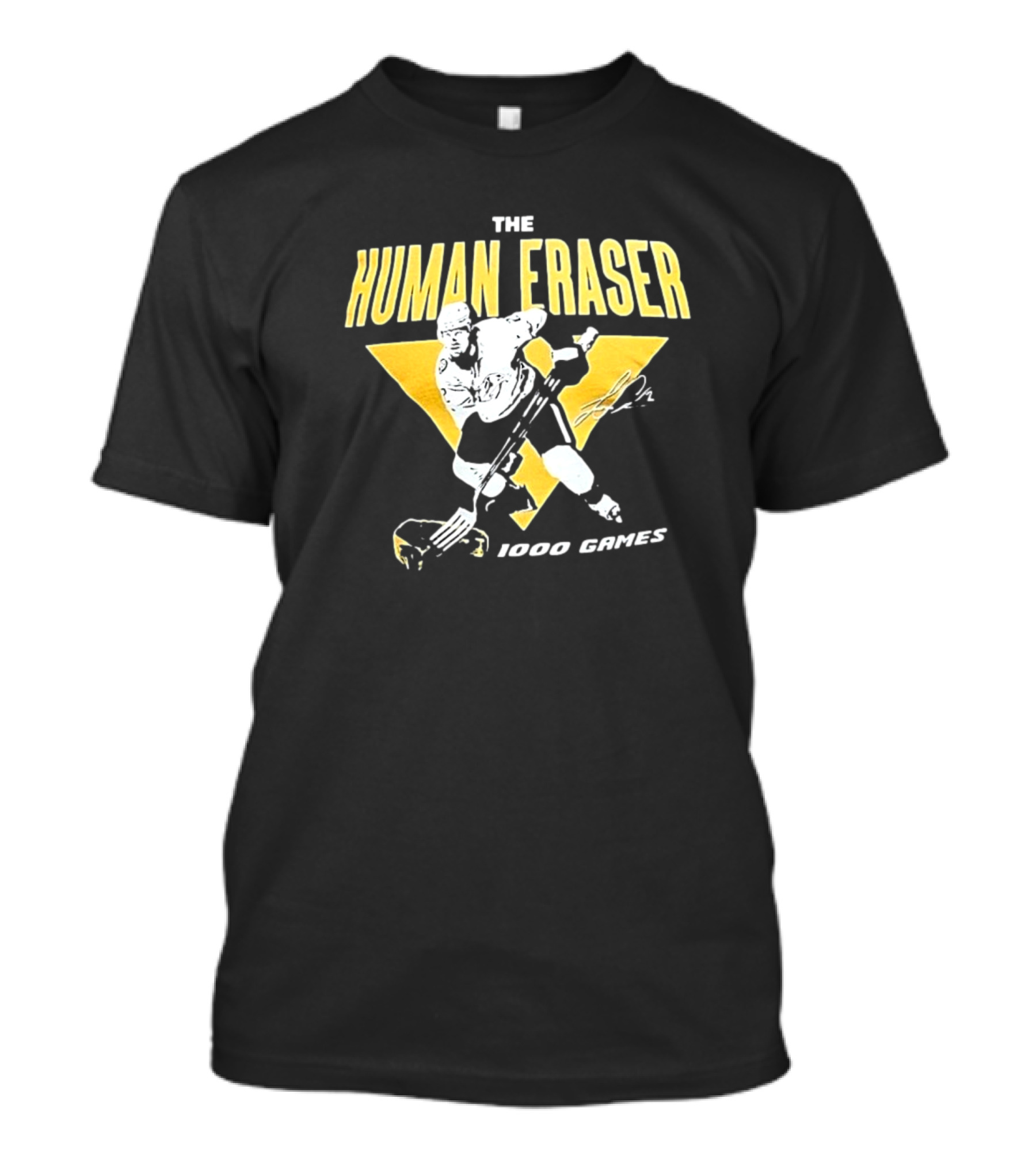 Nashville Predators The Human Eraser 1000 Games Signature Hockey T-Shirt