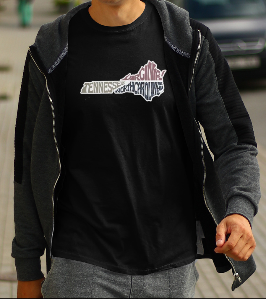 Tennessee Virginia North Carolina Appalachian Strong Map T-Shirt