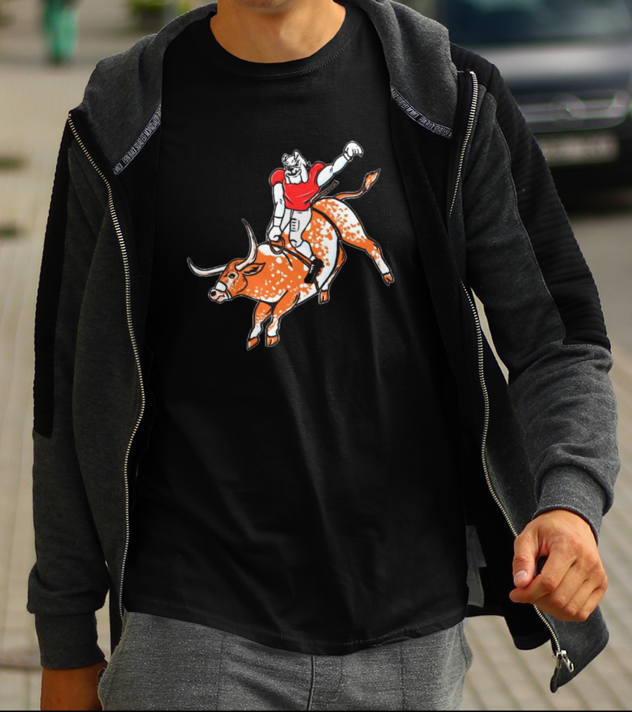 Georgia Bulldogs Riding Texas Longhorns Horns Down T-Shirt