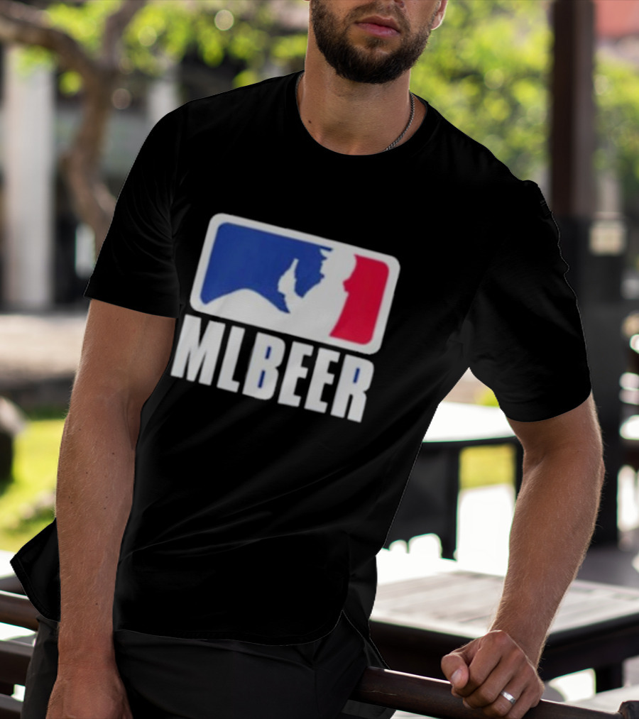 MLBEER MLB Parody Logo Funny Baseball Beer Enthusiast T-Shirt